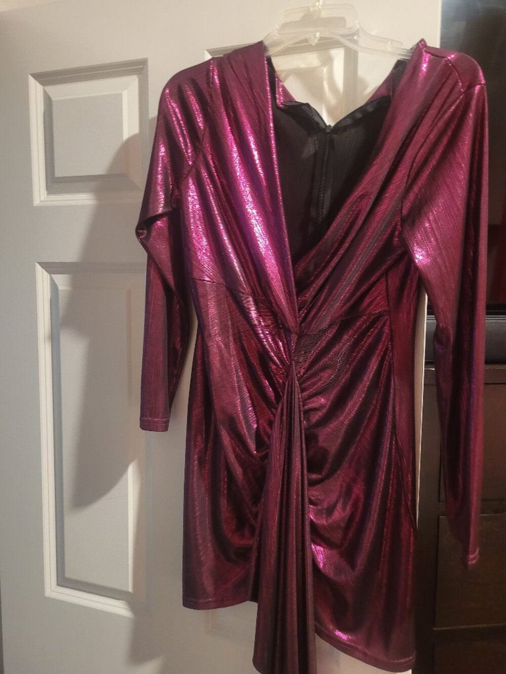 Long sleeve elegant purple birthday dress